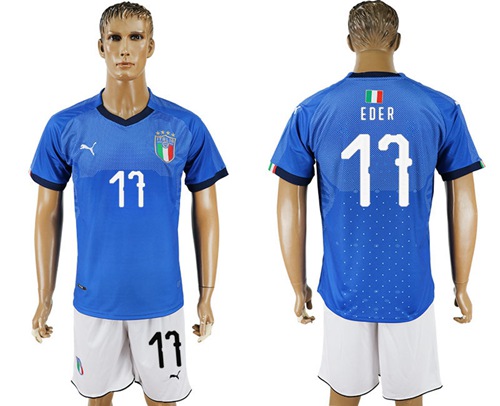 Italy #17 Eder Home Soccer Country Jersey - Click Image to Close